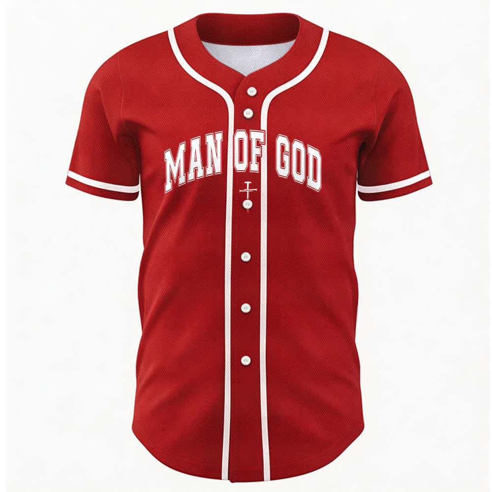 Christianartworkshop Man Of God Varsity Mesh Button Up Baseball Jersey - image 16