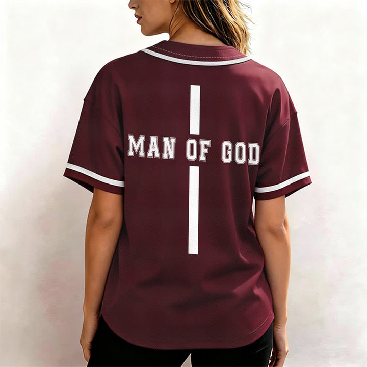 Christianartworkshop Man Of God Varsity Mesh Button Up Baseball Jersey - image 24
