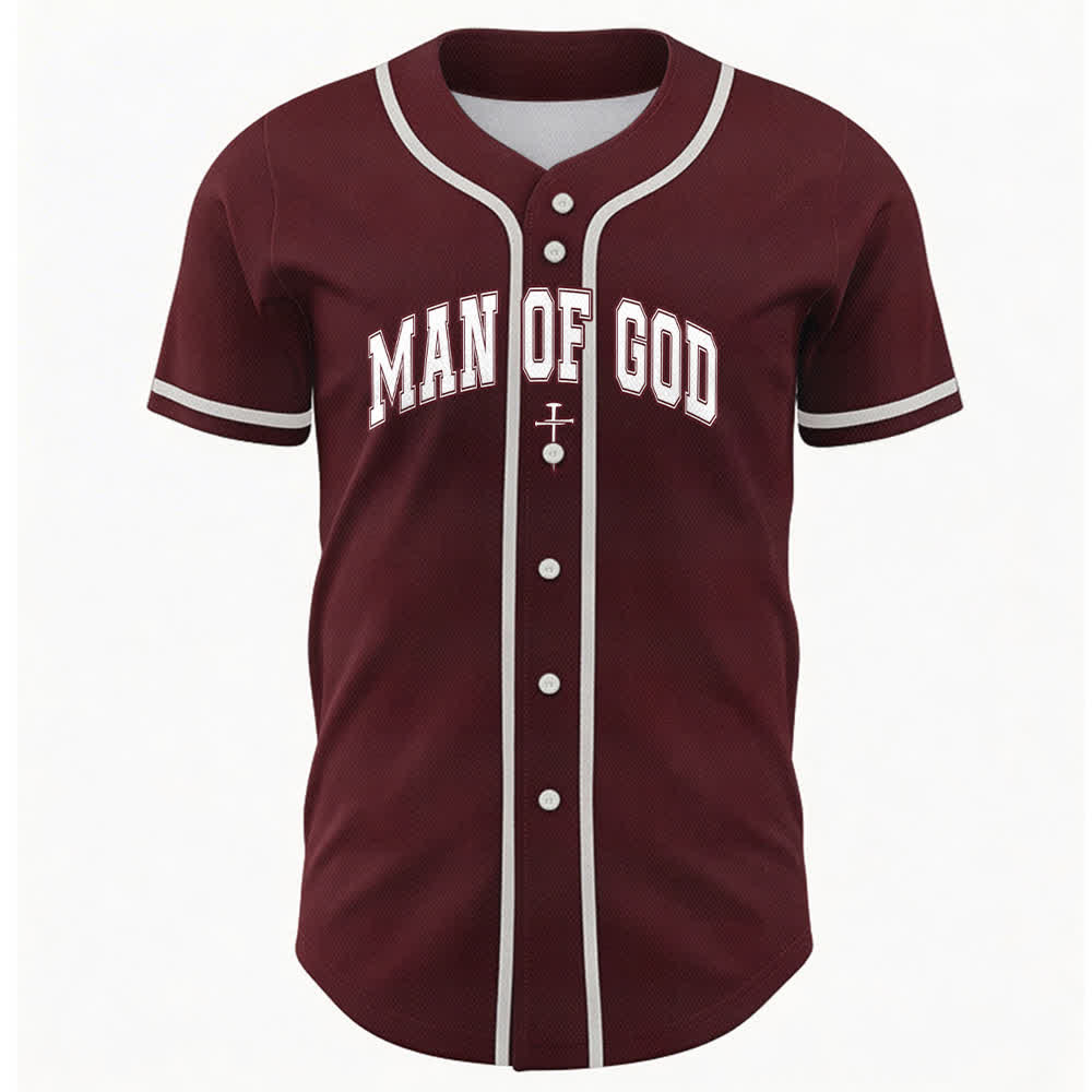 Christianartworkshop Man Of God Varsity Mesh Button Up Baseball Jersey - image 23