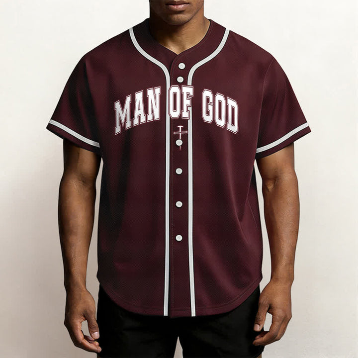 Christianartworkshop Man Of God Varsity Mesh Button Up Baseball Jersey - image 27
