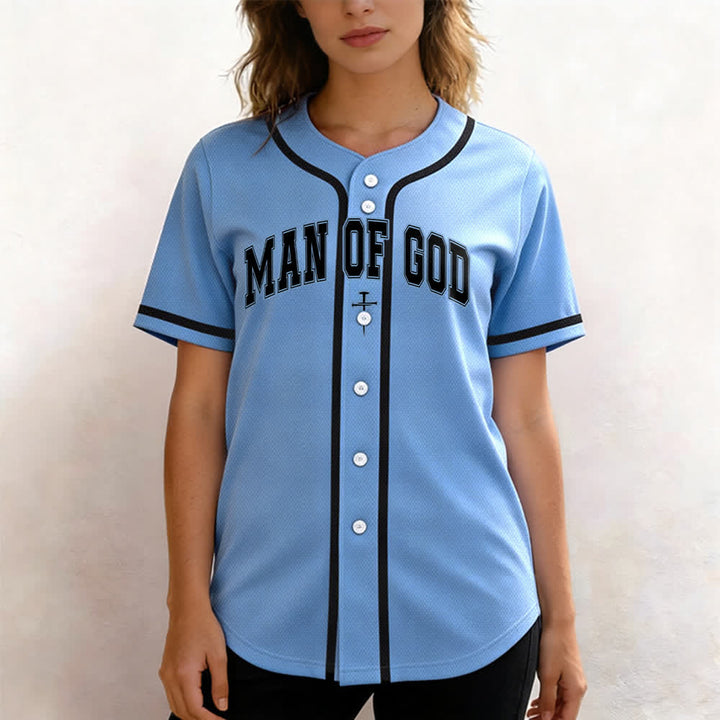 Christianartworkshop Man Of God Varsity Mesh Button Up Baseball Jersey - image 32