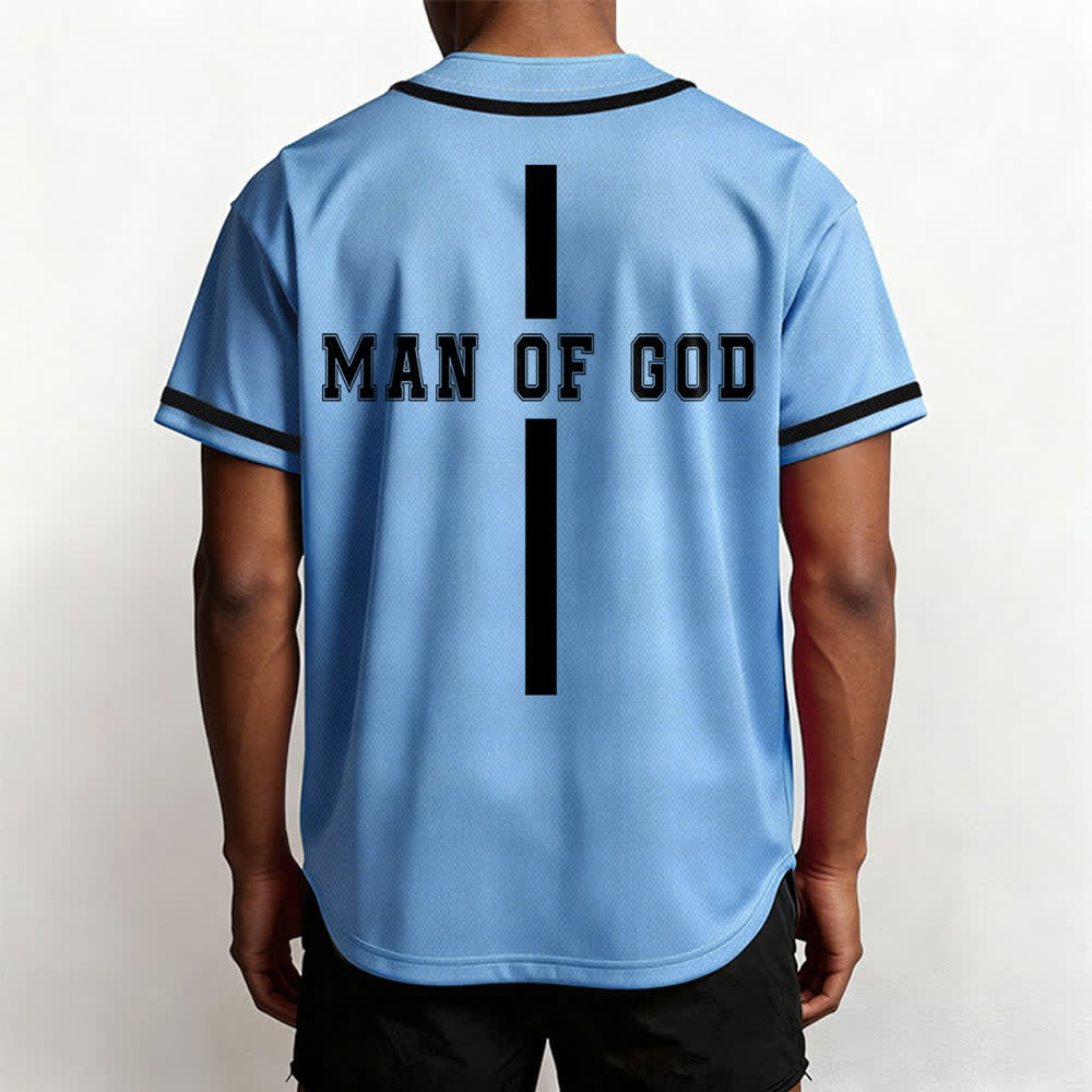 Christianartworkshop Man Of God Varsity Mesh Button Up Baseball Jersey - image 33