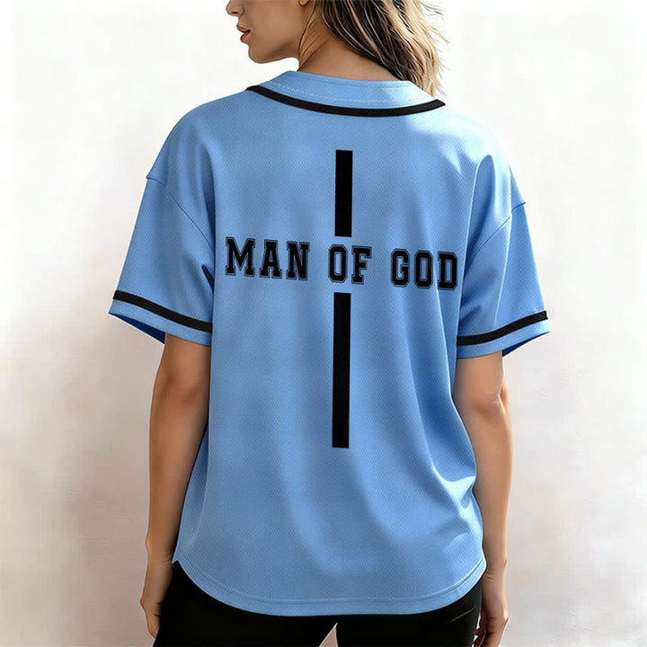 Christianartworkshop Man Of God Varsity Mesh Button Up Baseball Jersey - image 31