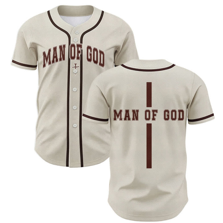 Christianartworkshop Man Of God Varsity Mesh Button Up Baseball Jersey - Beige - 5XL - image 42