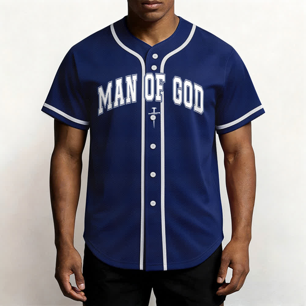 Christianartworkshop Man Of God Varsity Mesh Button Up Baseball Jersey - image 55