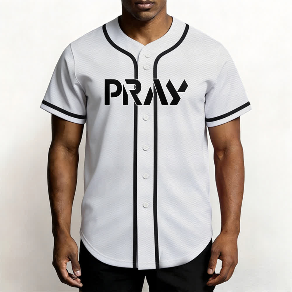 Christianartworkshop Pray Tap My Shoulder Message Baseball Jersey - image 6