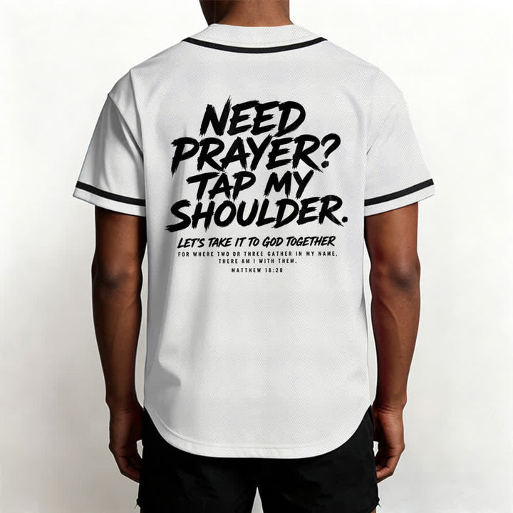 Christianartworkshop Pray Tap My Shoulder Message Baseball Jersey - image 5