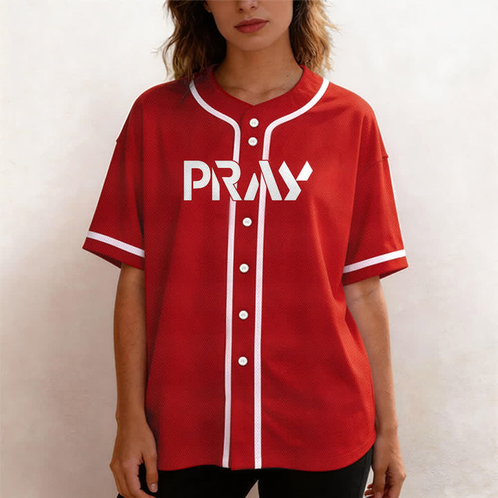 Christianartworkshop Pray Tap My Shoulder Message Baseball Jersey - image 18