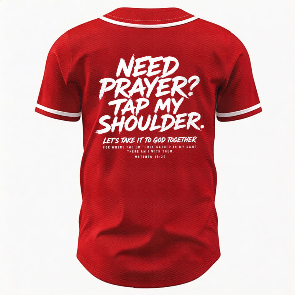 Christianartworkshop Pray Tap My Shoulder Message Baseball Jersey - image 15