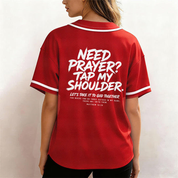 Christianartworkshop Pray Tap My Shoulder Message Baseball Jersey - image 17