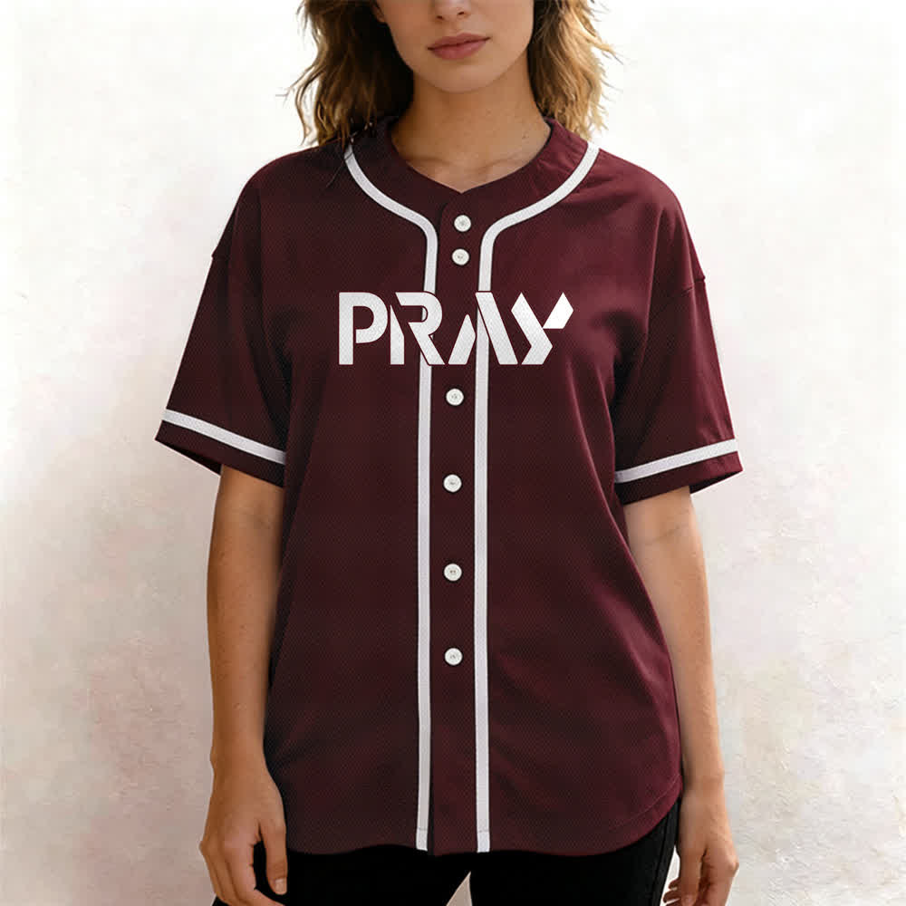 Christianartworkshop Pray Tap My Shoulder Message Baseball Jersey - image 25