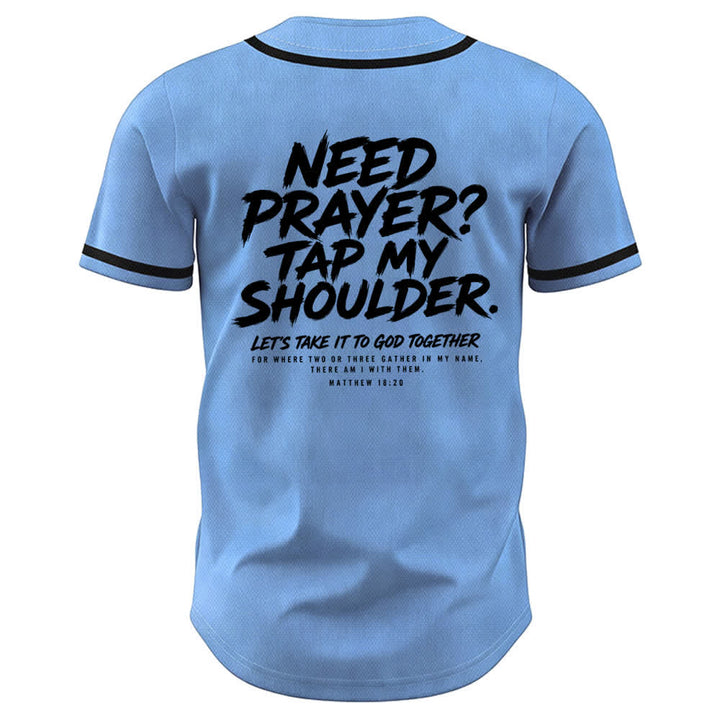 Christianartworkshop Pray Tap My Shoulder Message Baseball Jersey - image 29