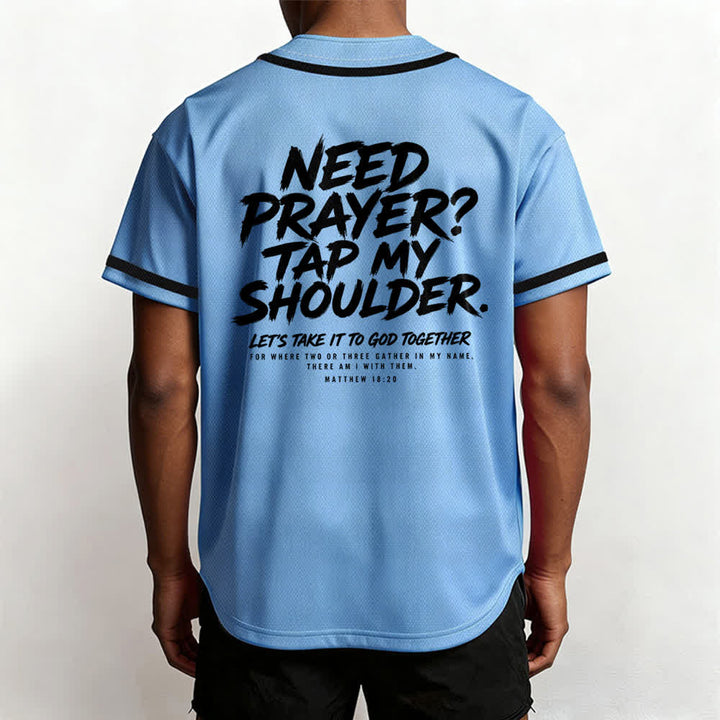 Christianartworkshop Pray Tap My Shoulder Message Baseball Jersey - image 33