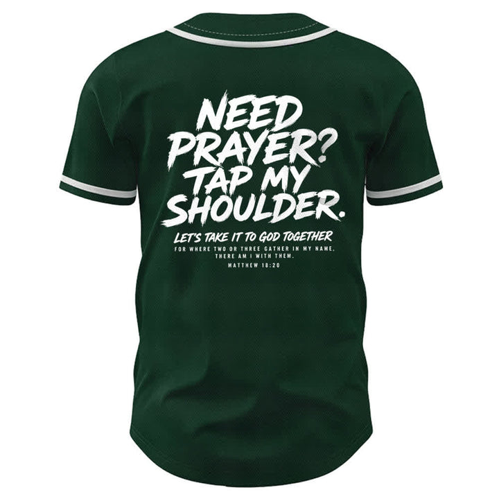 Christianartworkshop Pray Tap My Shoulder Message Baseball Jersey - image 36