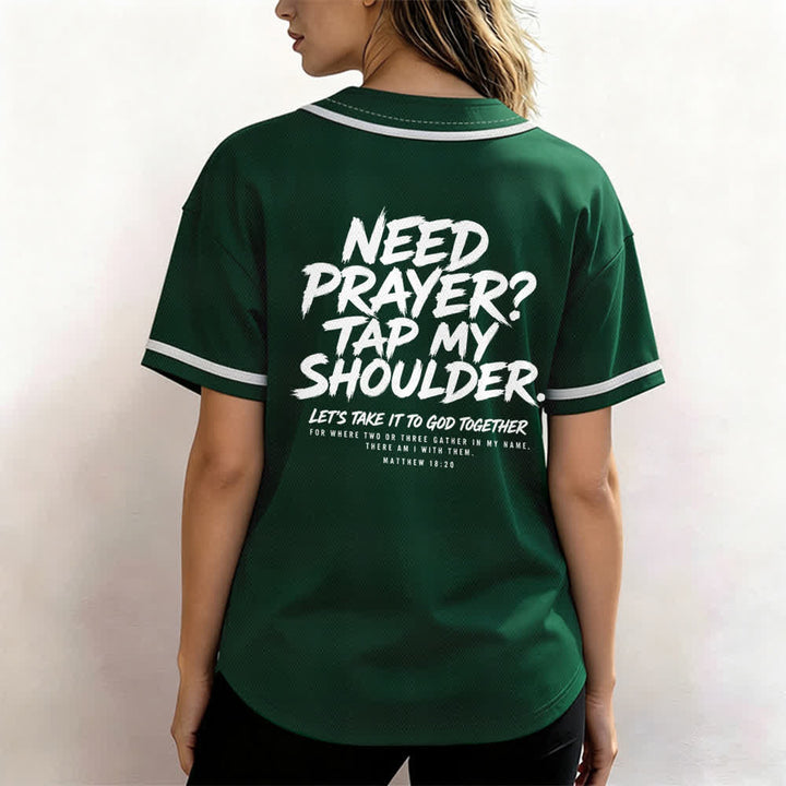 Christianartworkshop Pray Tap My Shoulder Message Baseball Jersey - image 38