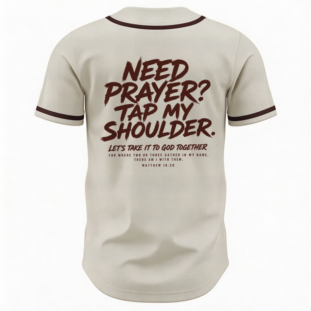 Christianartworkshop Pray Tap My Shoulder Message Baseball Jersey - image 43