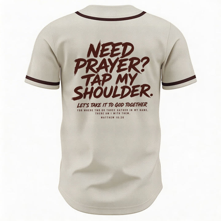 Christianartworkshop Pray Tap My Shoulder Message Baseball Jersey - image 43