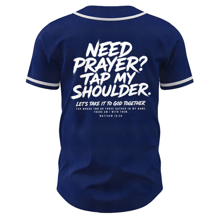 Christianartworkshop Pray Tap My Shoulder Message Baseball Jersey - image 50