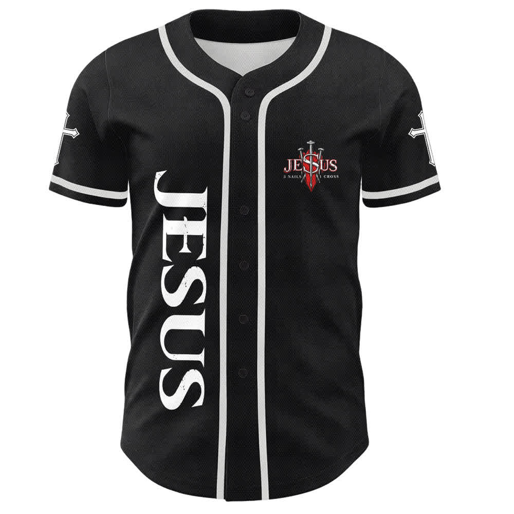 Christianartworkshop Jesus Saves Thorn Crown Black Baseball Jersey - image 2