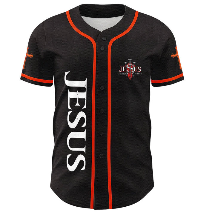 Christianartworkshop Jesus Saves Thorn Crown Black Baseball Jersey - image 9