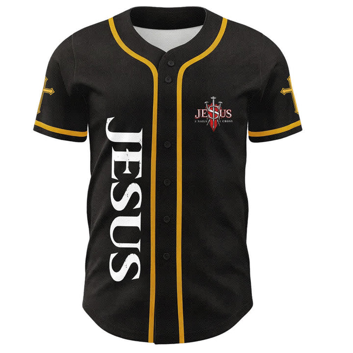 Christianartworkshop Jesus Saves Thorn Crown Black Mesh Baseball Jersey - image 23