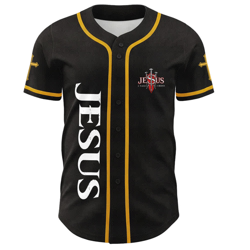 Christianartworkshop Jesus Saves Thorn Crown Black Baseball Jersey - image 23