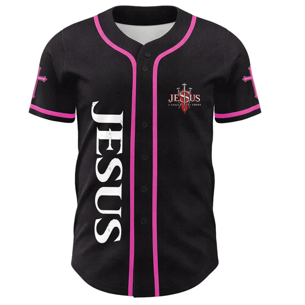 Christianartworkshop Jesus Saves Thorn Crown Black Mesh Baseball Jersey - image 44