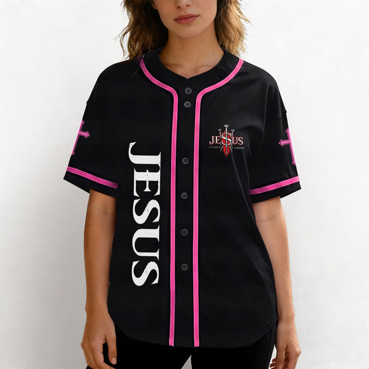 Christianartworkshop Jesus Saves Thorn Crown Black Baseball Jersey - image 46