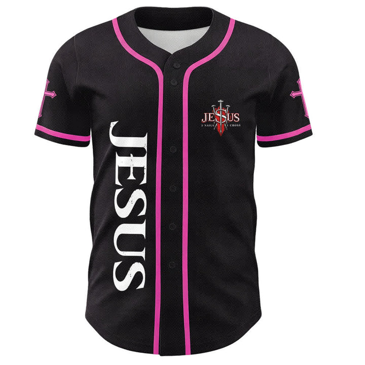 Christianartworkshop Jesus Saves Thorn Crown Black Baseball Jersey - image 44