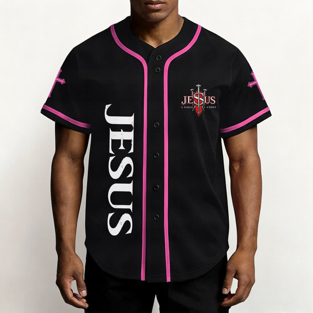 Christianartworkshop Jesus Saves Thorn Crown Black Baseball Jersey - image 48