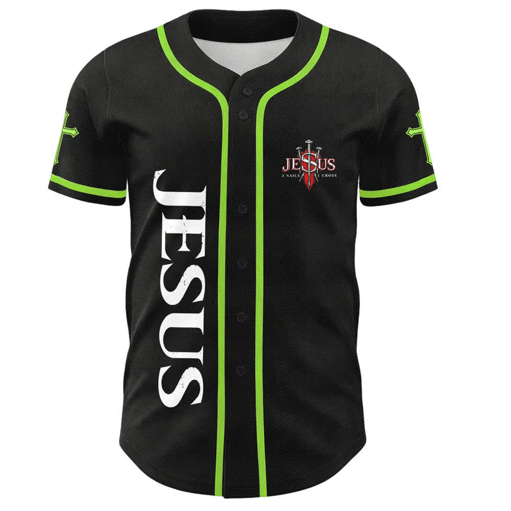 Christianartworkshop Jesus Saves Thorn Crown Black Mesh Baseball Jersey - image 51