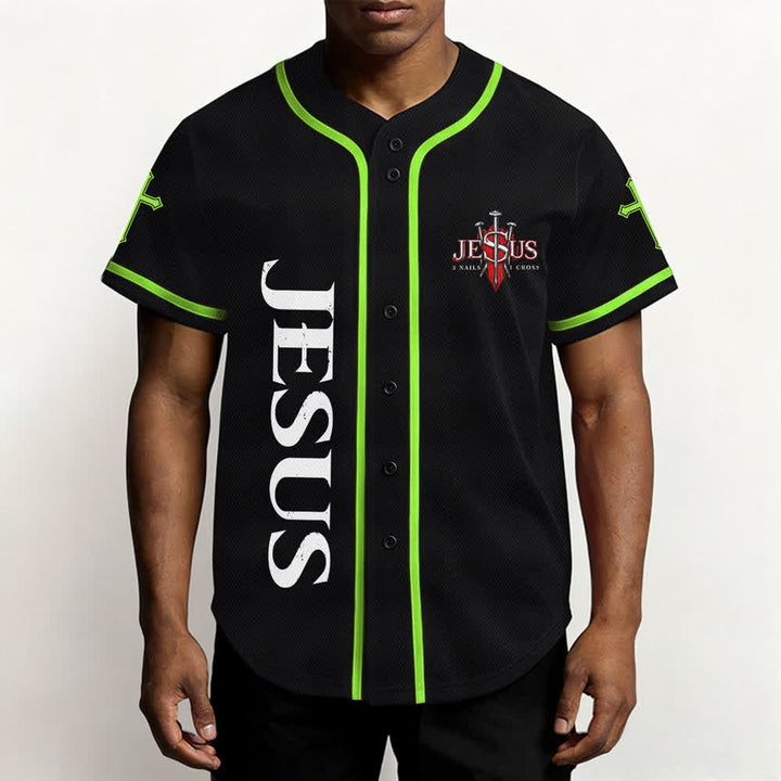 Christianartworkshop Jesus Saves Thorn Crown Black Mesh Baseball Jersey - image 55
