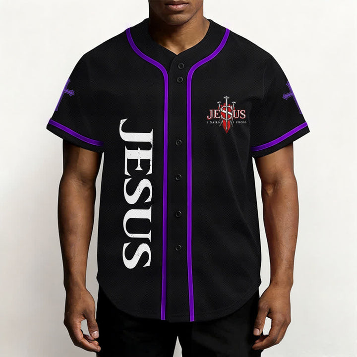 Christianartworkshop Jesus Saves Thorn Crown Black Mesh Baseball Jersey - image 62