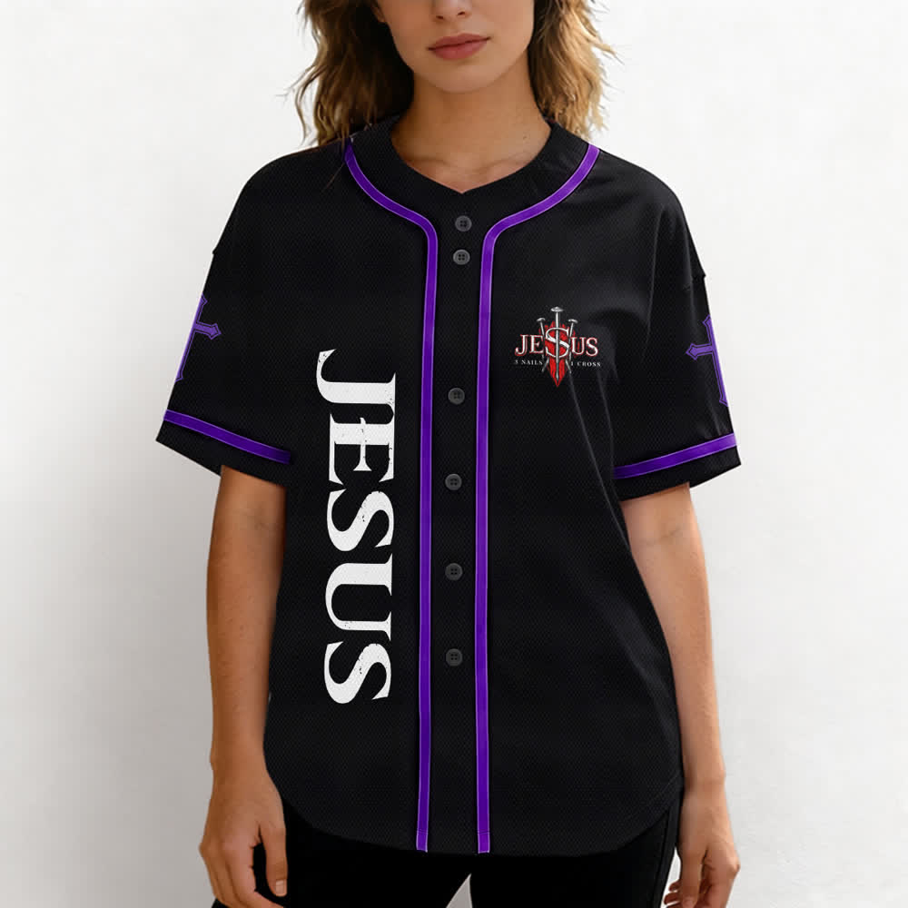 Christianartworkshop Jesus Saves Thorn Crown Black Mesh Baseball Jersey - image 60