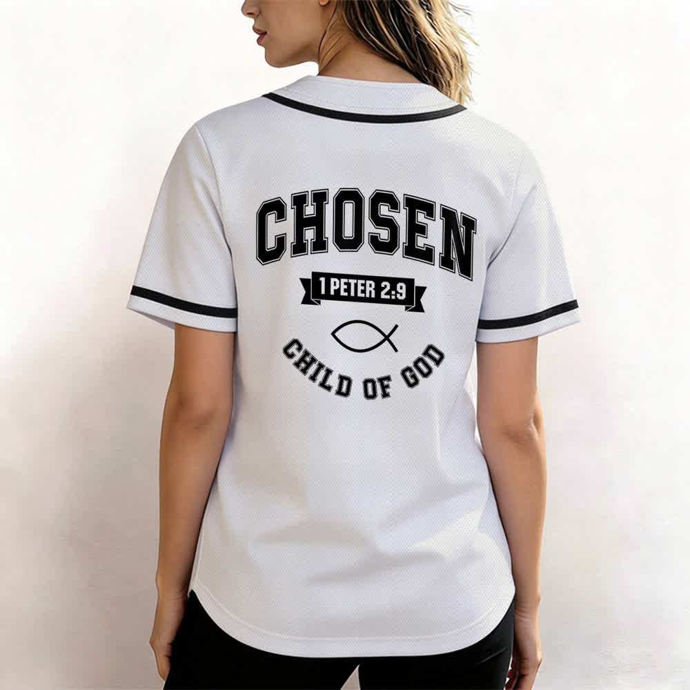 Christianartworkshop Team Jesus Chosen Child of God Baseball Jersey - image 3