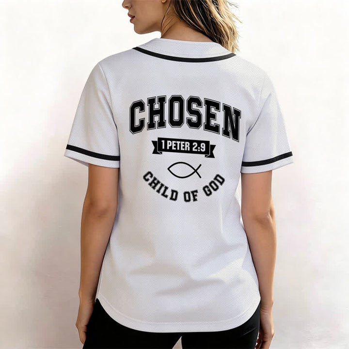 Christianartworkshop Team Jesus Chosen Mesh Baseball Jersey - image 3
