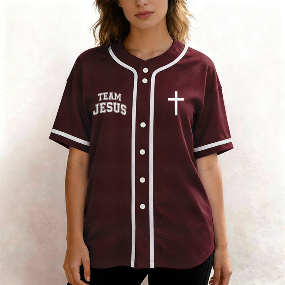 Christianartworkshop Team Jesus Chosen Mesh Baseball Jersey - image 18