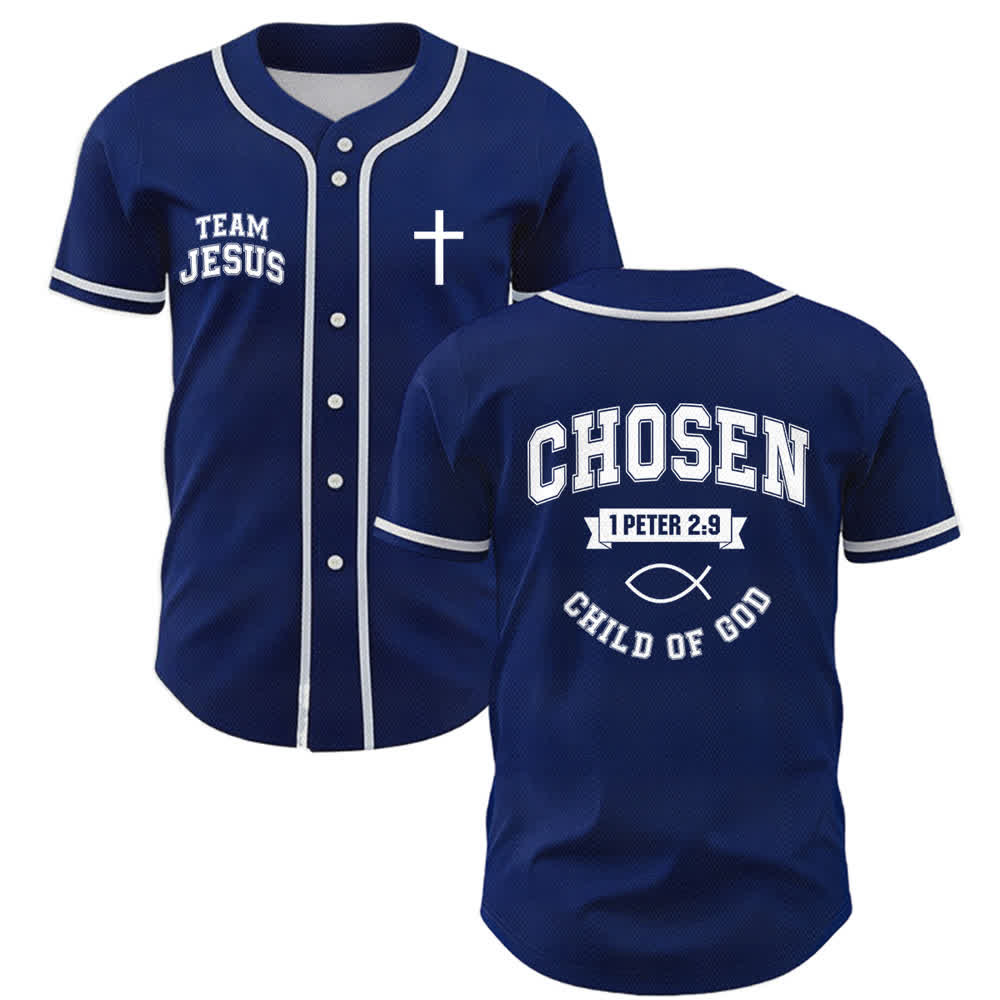 Christianartworkshop Team Jesus Chosen Mesh Baseball Jersey - Navy - 5XL - image 42