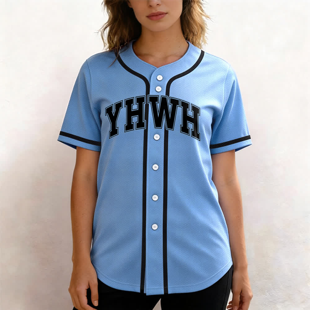 Christianartworkshop YHWH Varsity Mesh Button Front Baseball Jersey - image 19