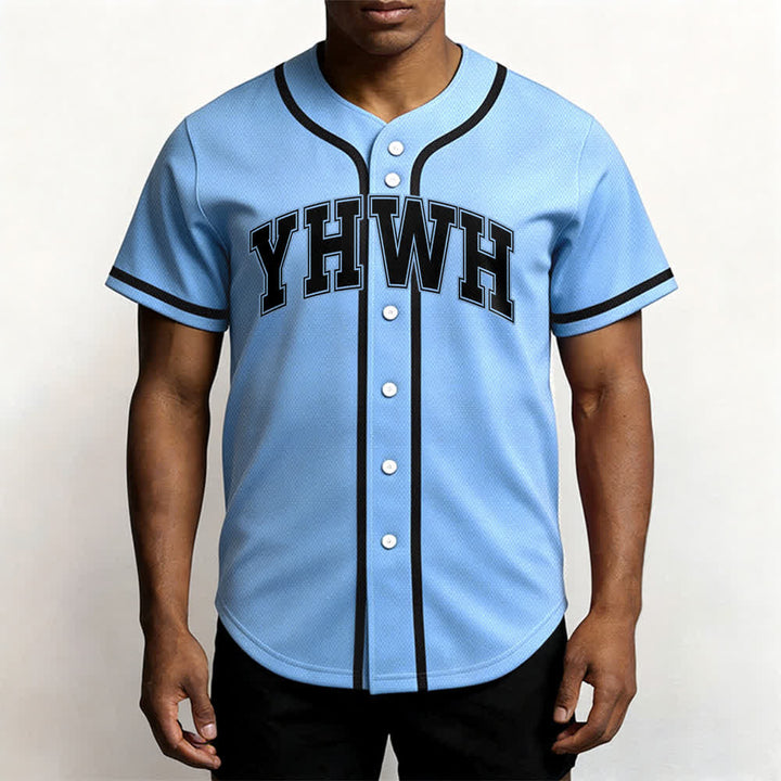 Christianartworkshop YHWH Varsity Mesh Button Front Baseball Jersey - image 20