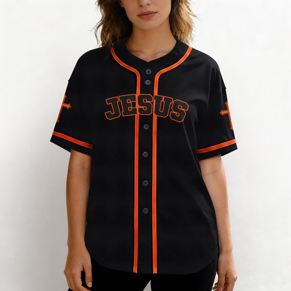 Christianartworkshop Jesus Lion Armor Black Button Up Baseball Jersey - image 27
