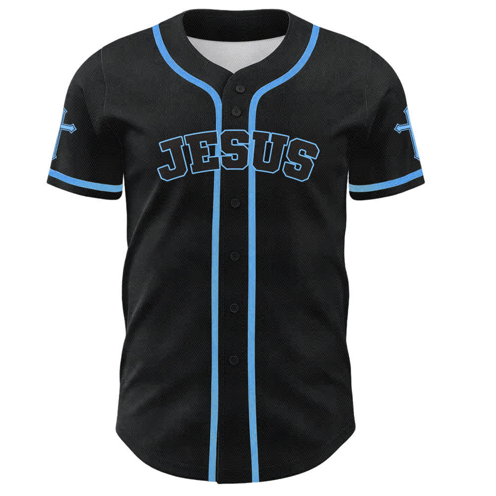 Christianartworkshop Jesus Lion Armor Black Button Up Baseball Jersey - image 30