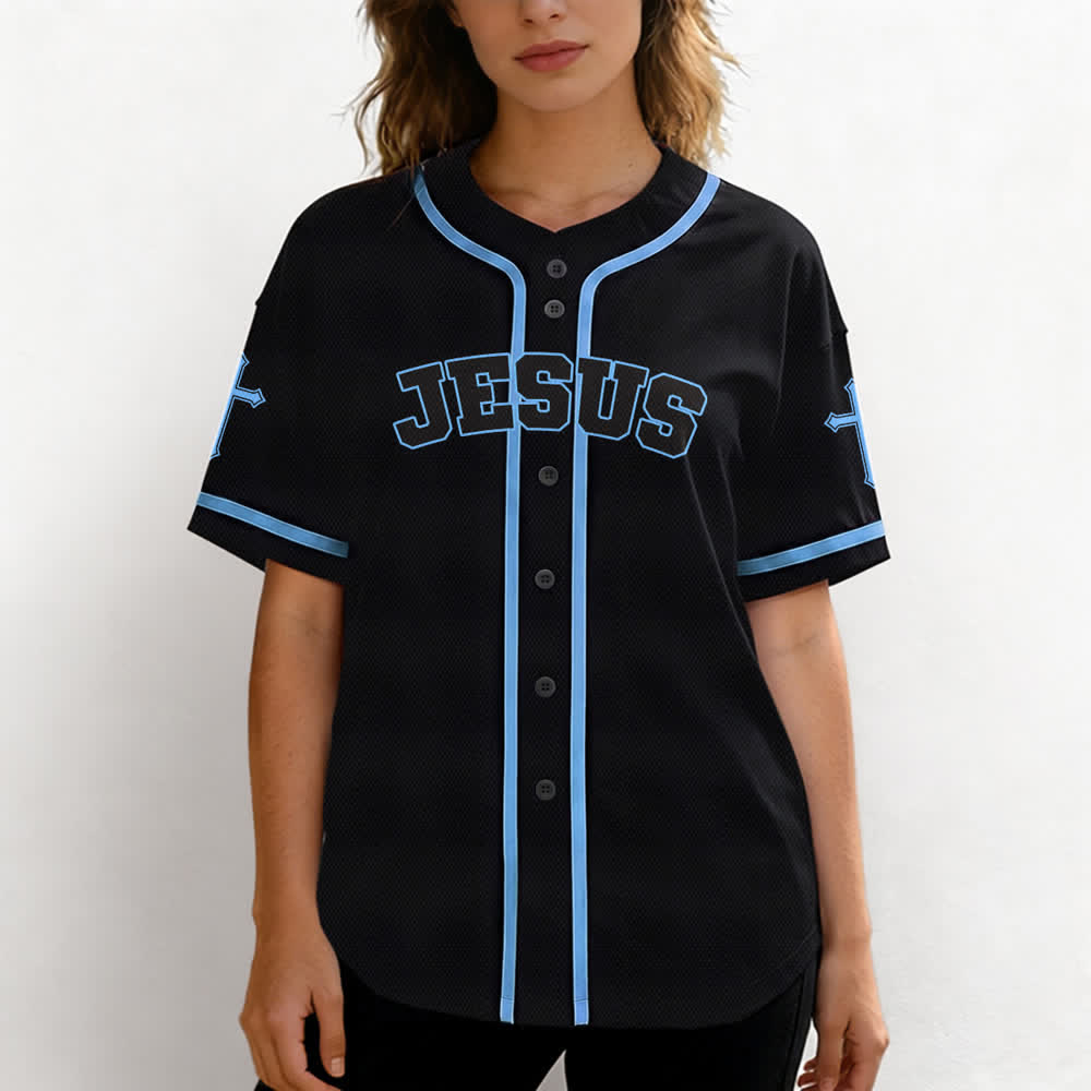 Christianartworkshop Jesus Lion Armor Black Button Up Baseball Jersey - image 32