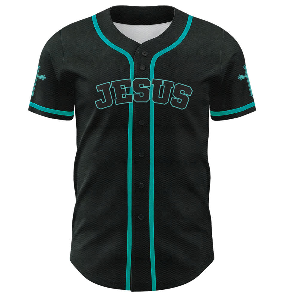 Christianartworkshop Jesus Lion Armor Black Button Up Baseball Jersey - image 37