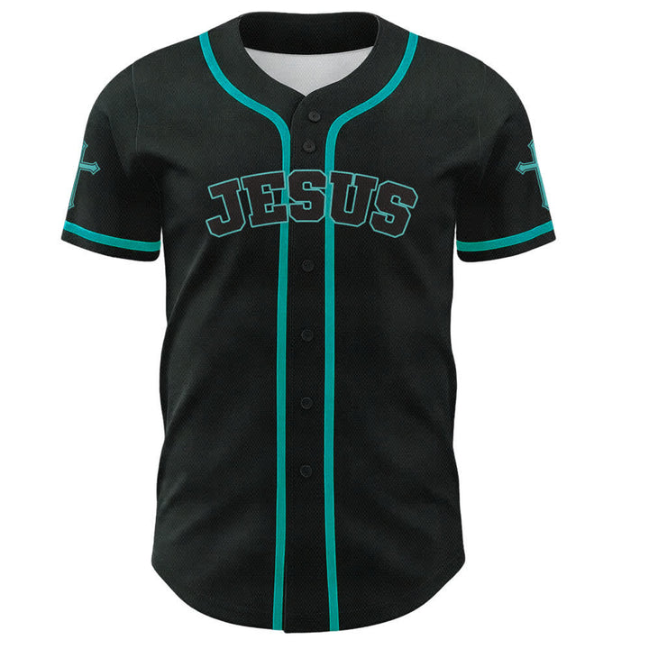 Christianartworkshop Jesus Lion Armor Black Button Up Baseball Jersey - image 37