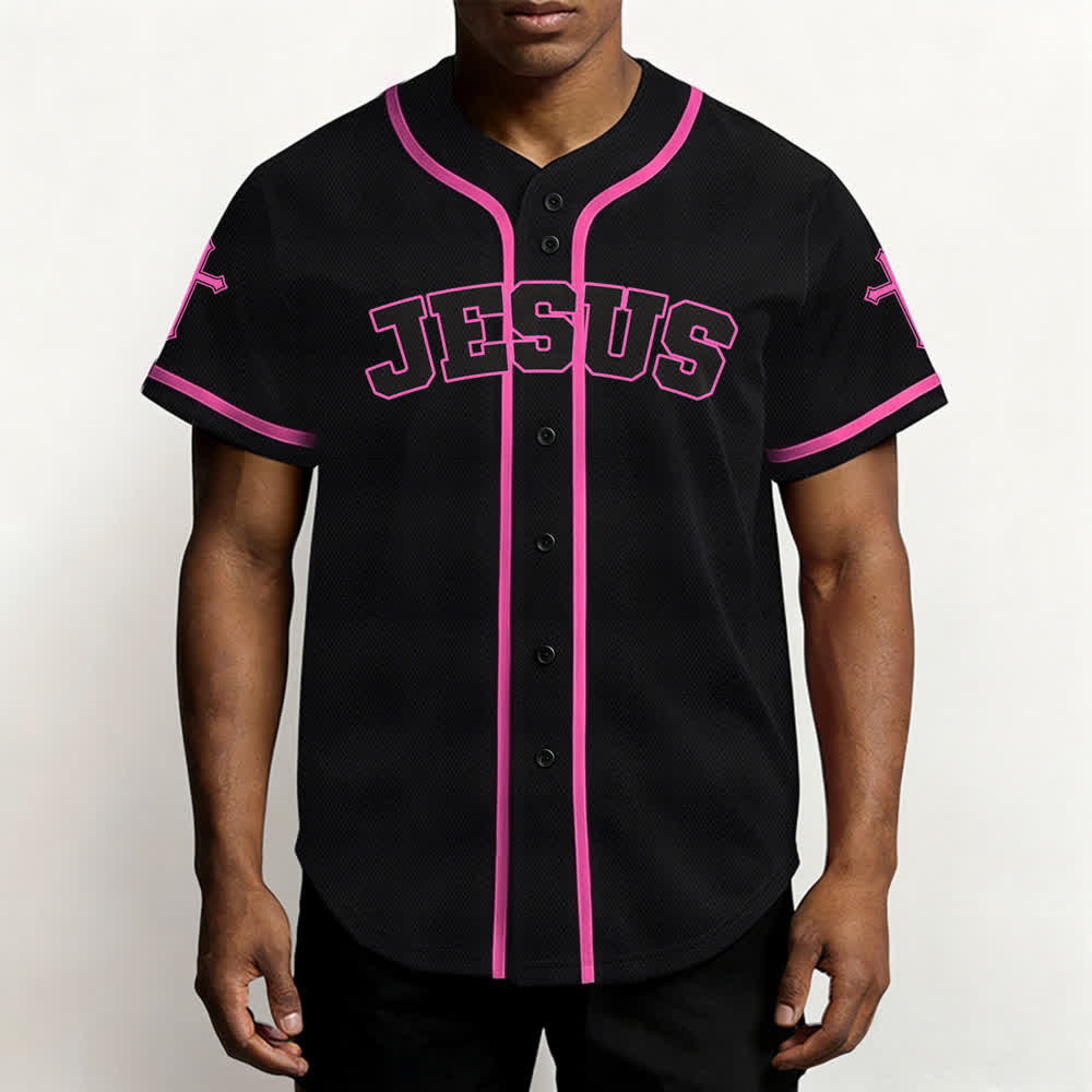 Christianartworkshop Jesus Lion Armor Black Button Up Baseball Jersey - image 48