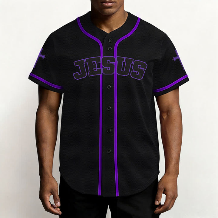 Christianartworkshop Jesus Lion Armor Black Button Up Baseball Jersey - image 62