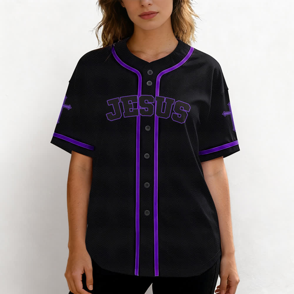Christianartworkshop Jesus Lion Armor Black Button Up Baseball Jersey - image 60