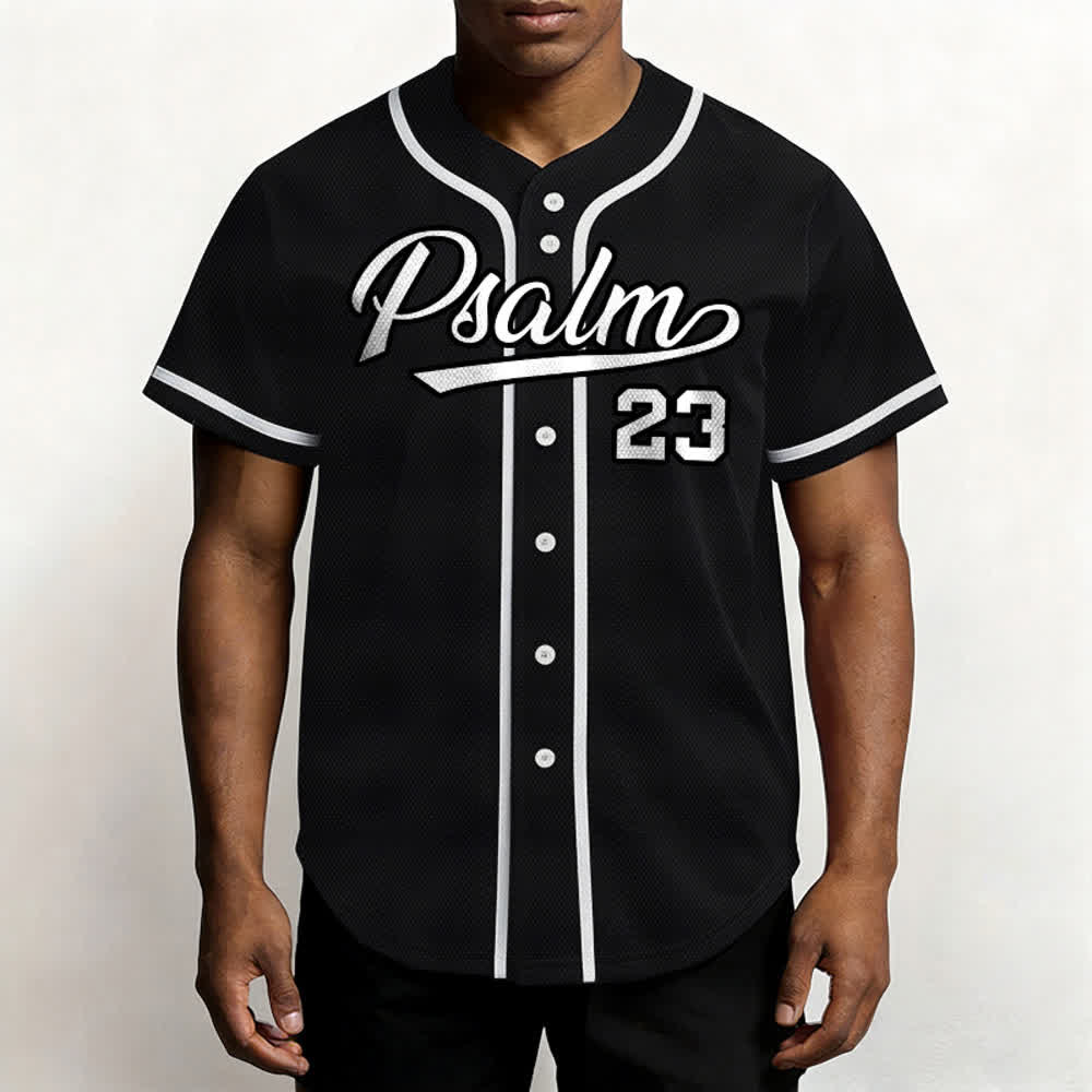 Christianartworkshop Psalm 23 Navy Scripture Team Baseball Jersey - image 13
