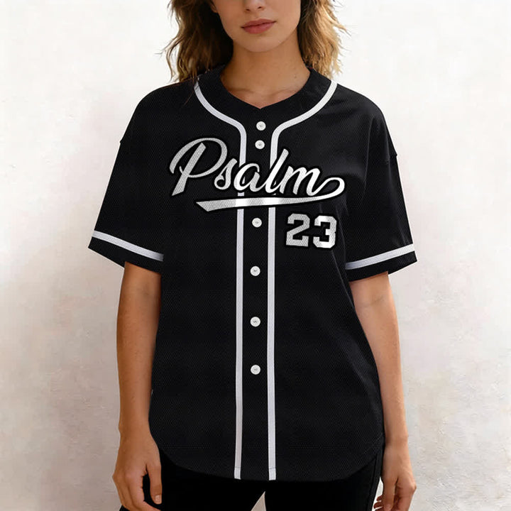Christianartworkshop Psalm 23 Navy Scripture Team Baseball Jersey - image 11